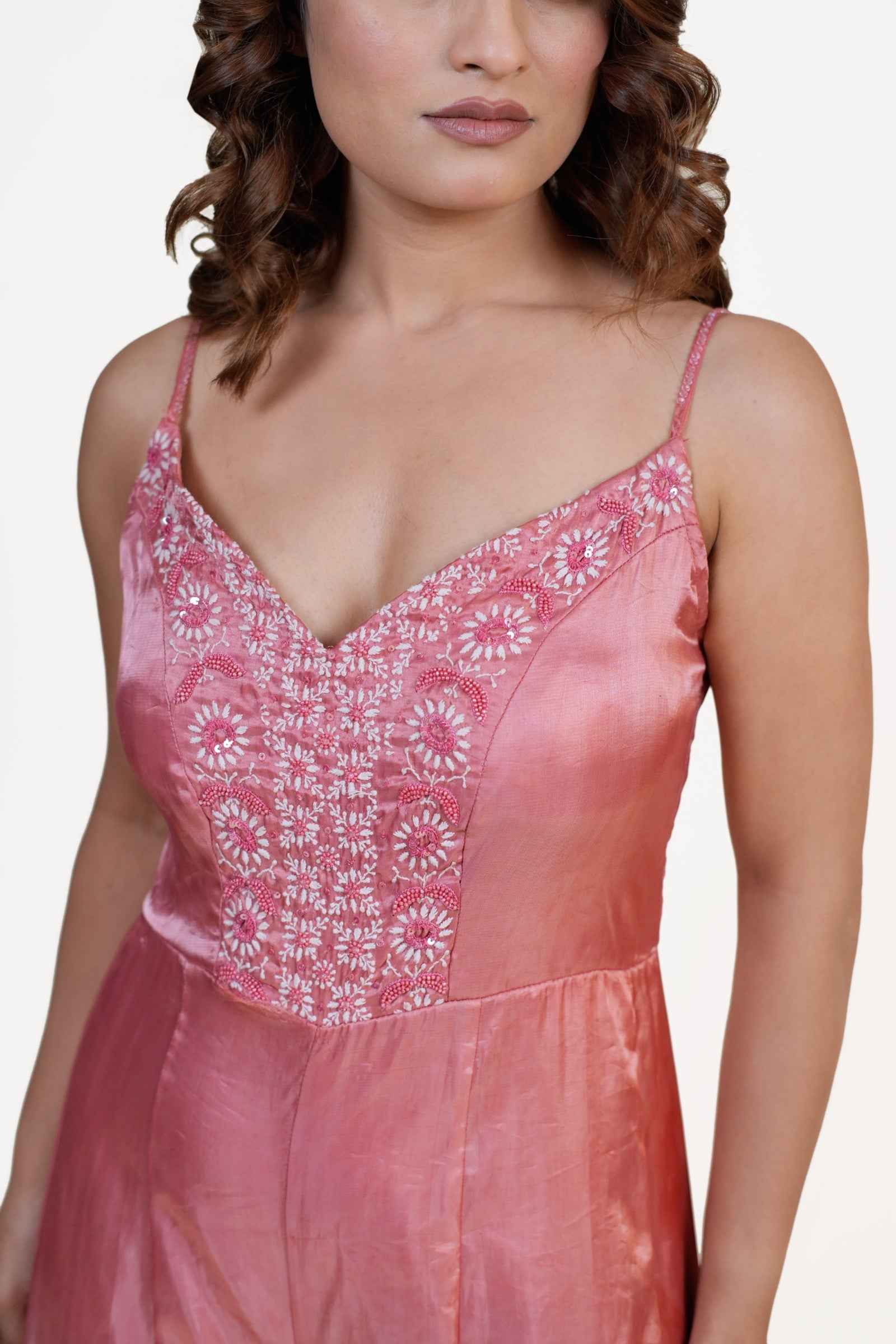 Darpan - Blush Pink Jumpsuit with Chikankari and Zardozi Embroidery