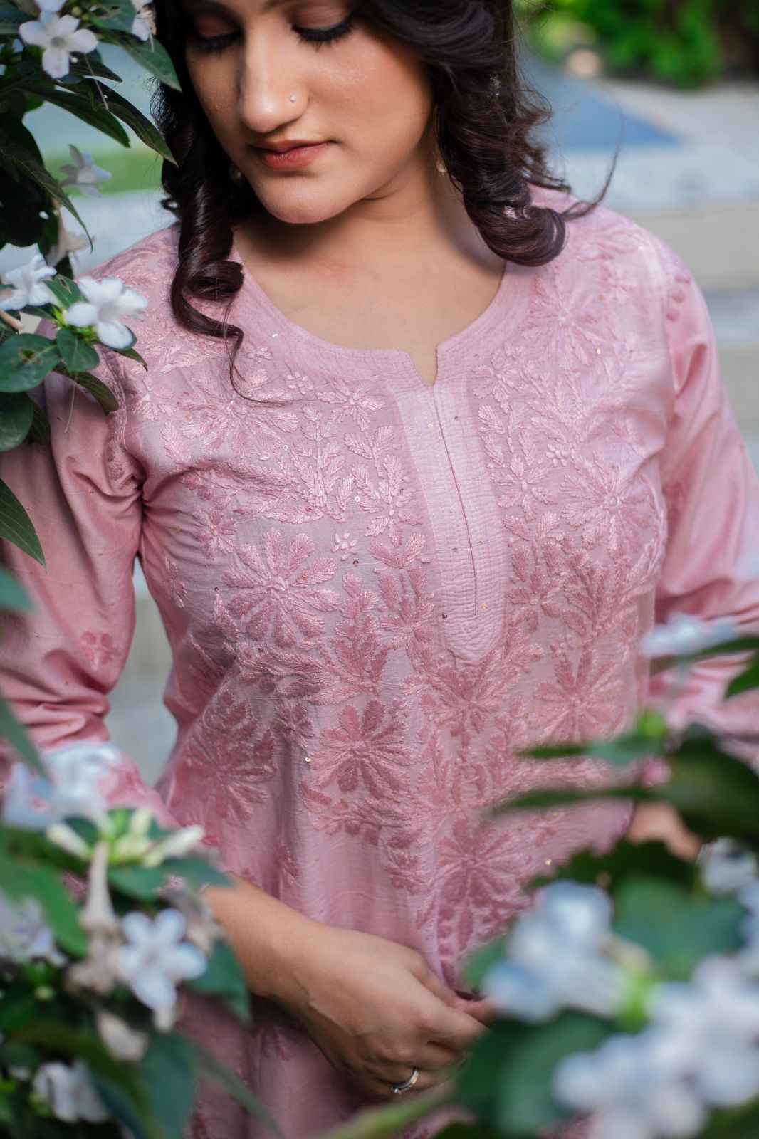 Gulabi Noor – Blush Pink Chikankari Kurta