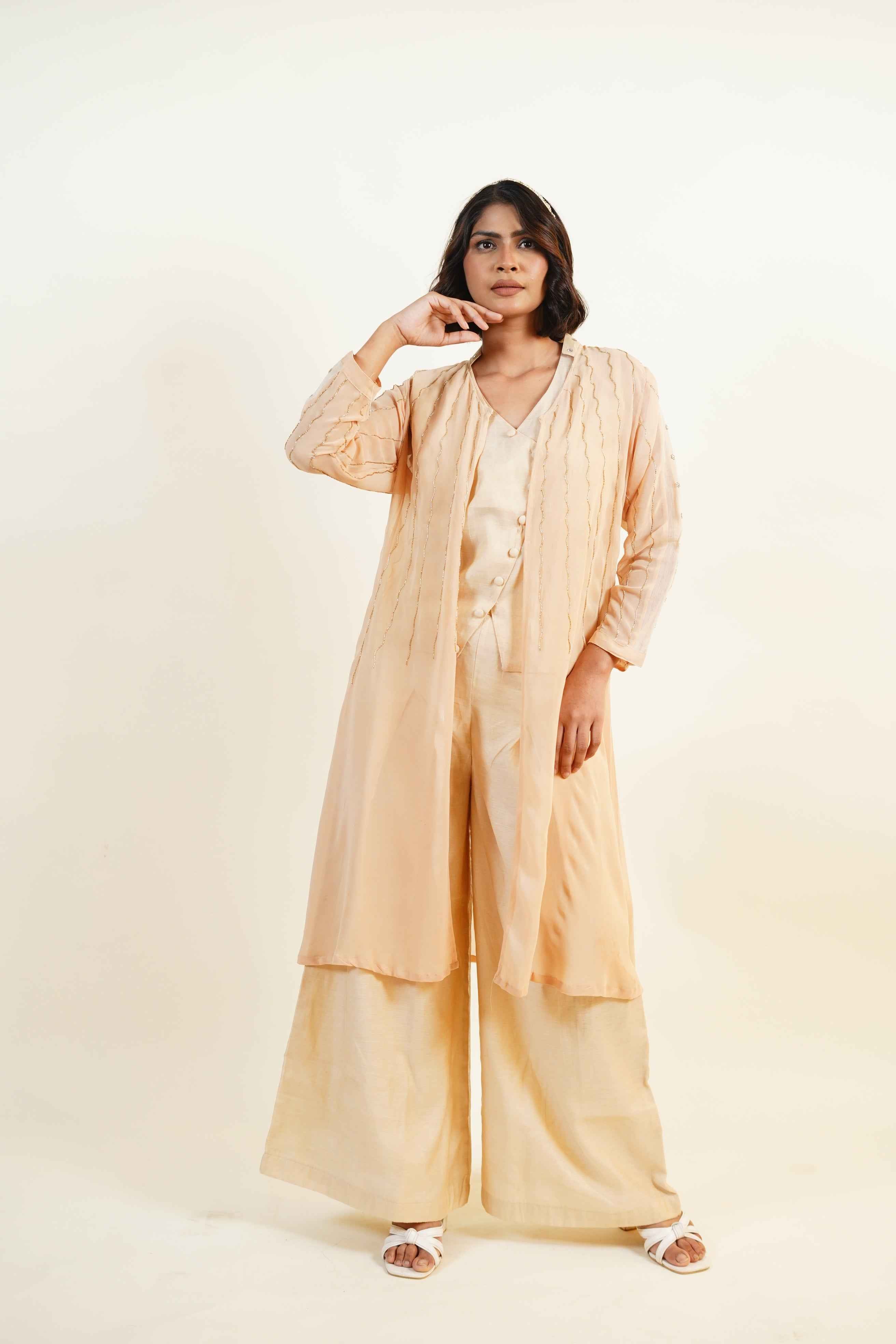 Kastoori-Golden Majesty Zardozi Co-ord Set