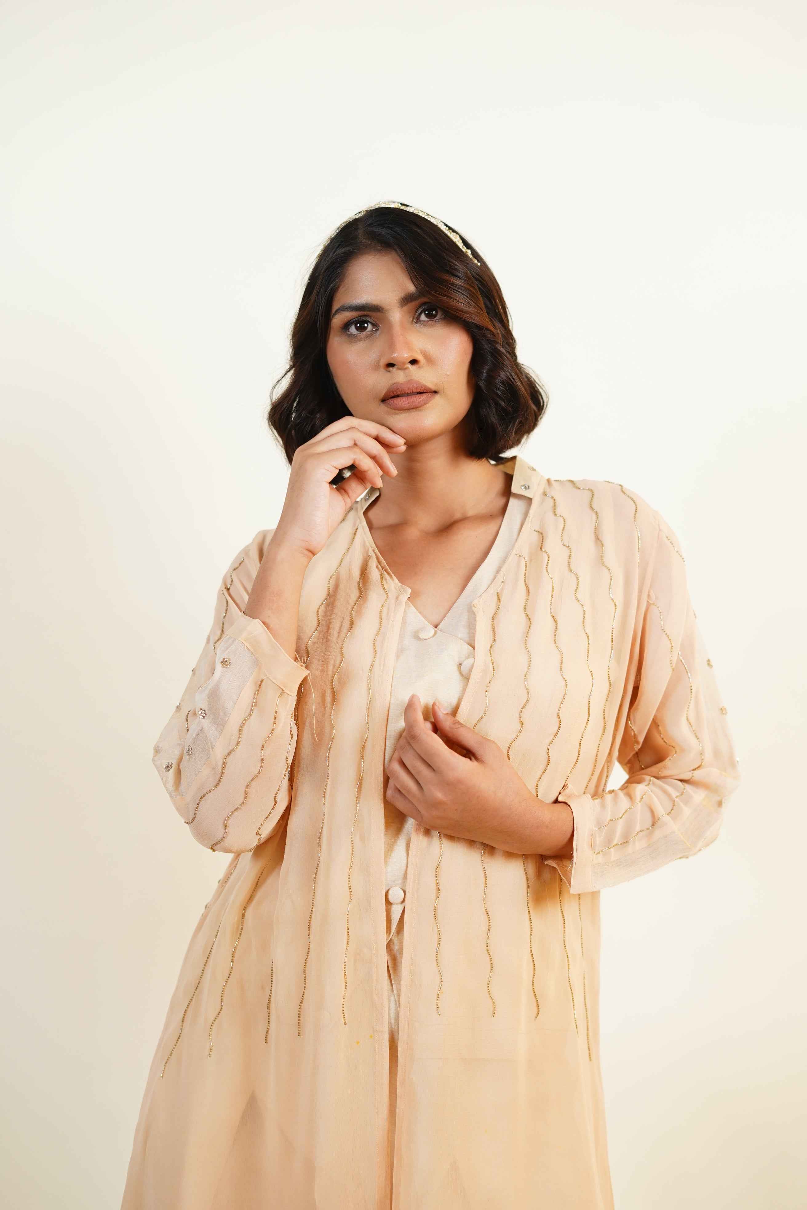 Kastoori-Golden Majesty Zardozi Co-ord Set