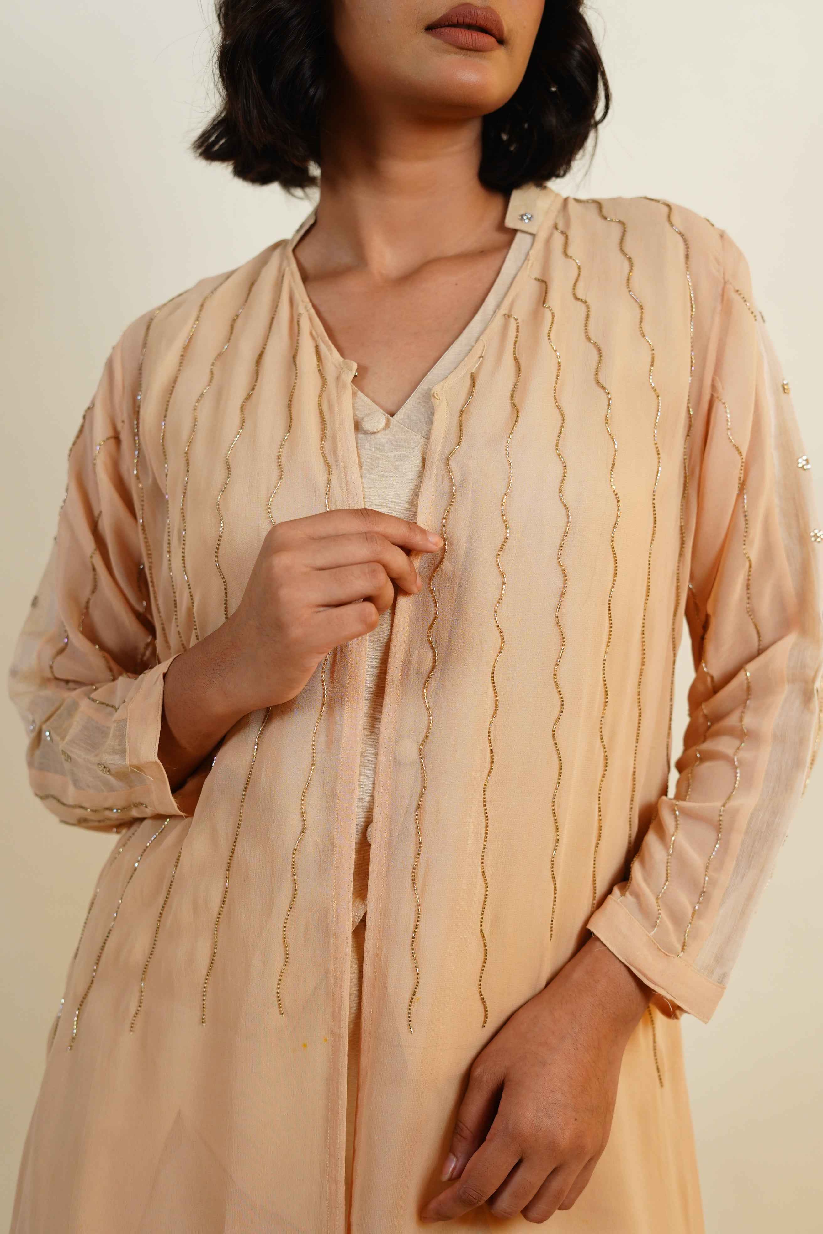 Kastoori-Golden Majesty Zardozi Co-ord Set