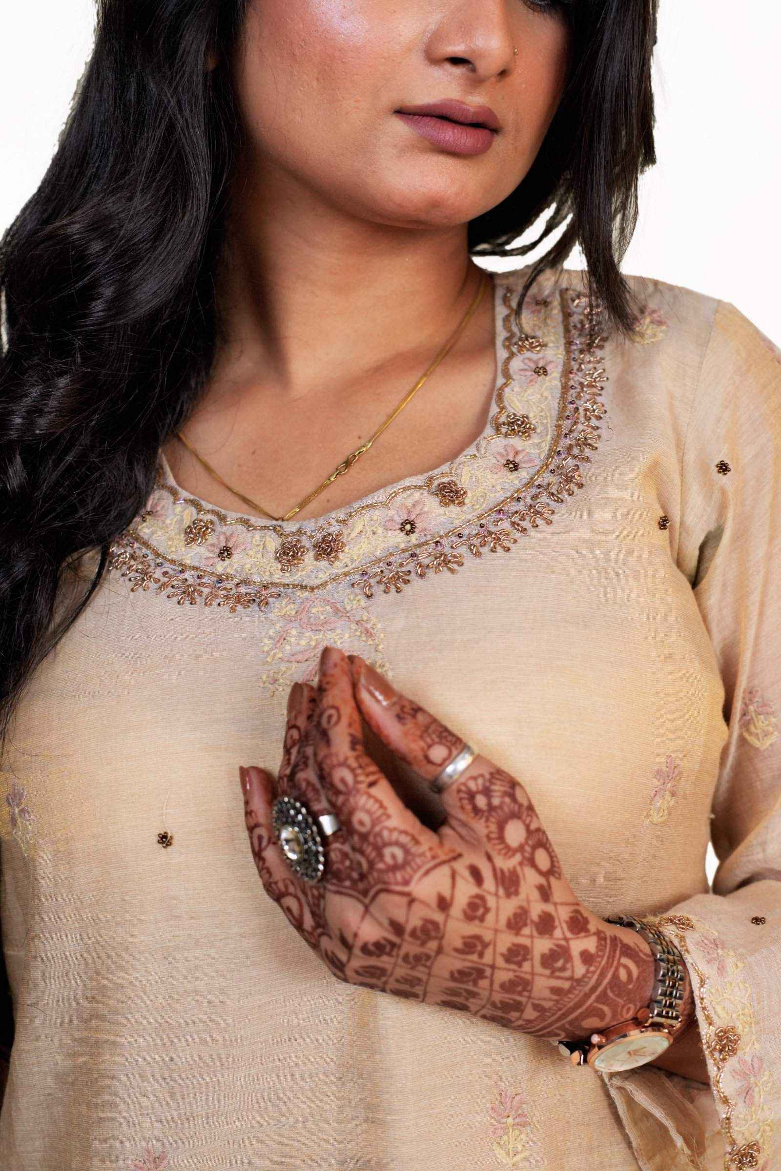 Neelaya Grace – Hand-Embroidered Blue Maxi Dress