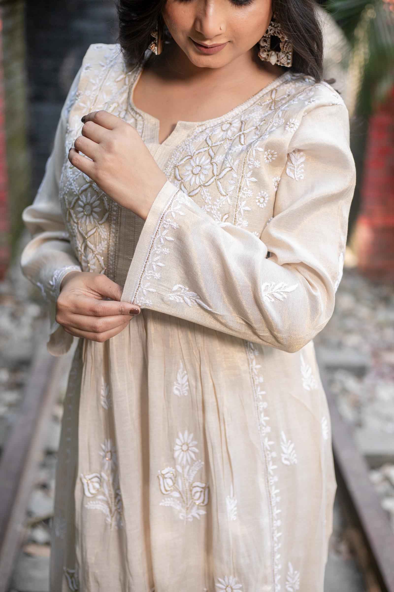Safina – Classic Ivory Chikankari Kurta Set
