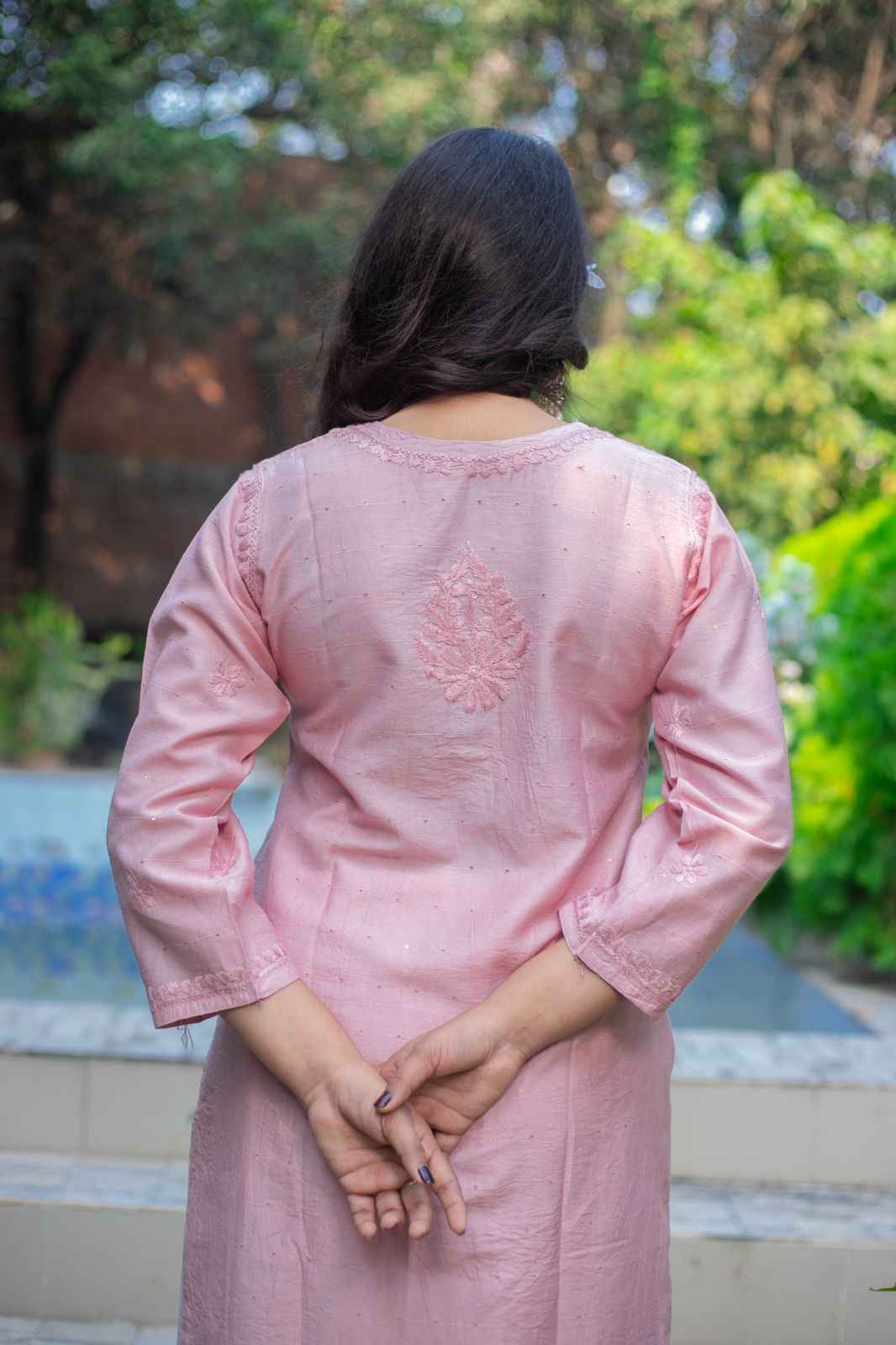 Gulabi Noor – Blush Pink Chikankari Kurta