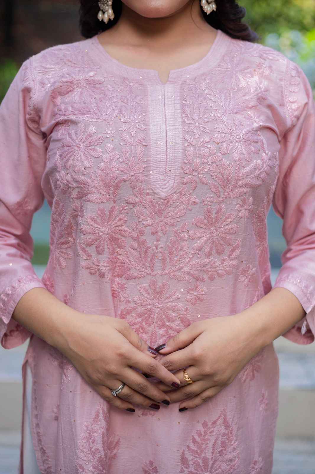 Gulabi Noor – Blush Pink Chikankari Kurta