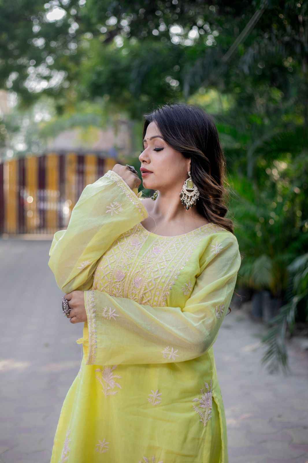 Amaltaas – Lemon Yellow Chikankari Kurta Set with Dupatta