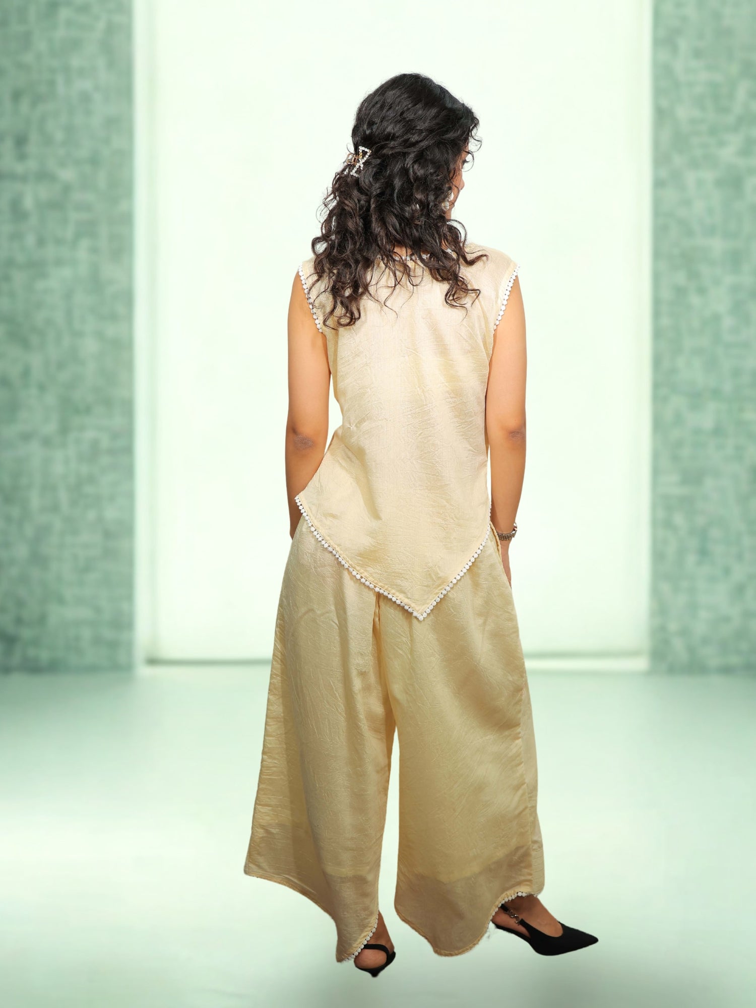 Riya-Luxury  Mul Chanderi Co-ord Set with Pintech & Lace Work for Women